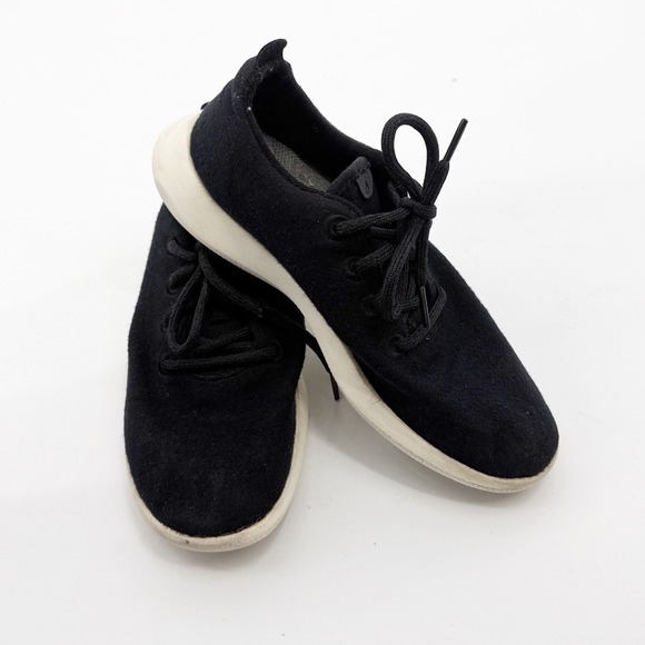 Allbirds Women Wool Runners Black White Sole Sneakers WR1W9 Size 9 - Picture 2 of 10